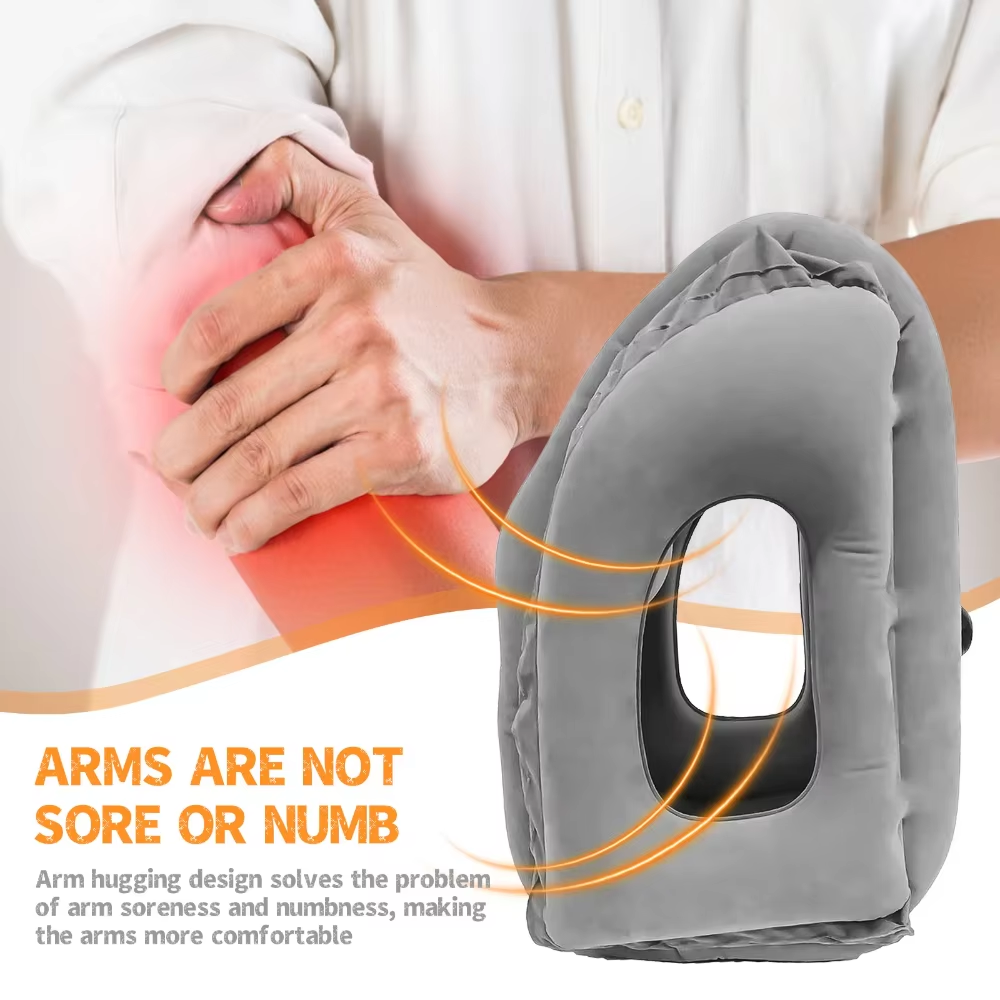 1Pc Inflatable Travel Pillow, Airplane Pillow with Patented Valve Design, Travel Accessories with Neck and Head Support, Travel