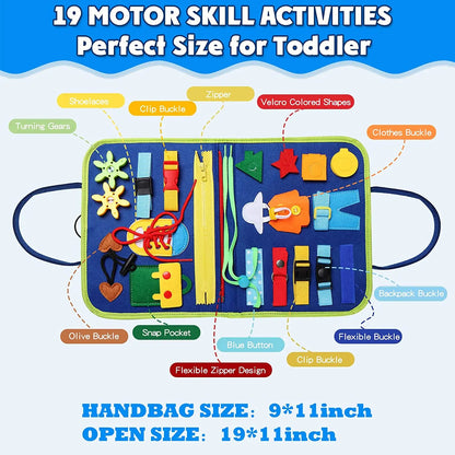 Montessori Busy Board for Toddlers Sensory Toy Preschool Learning Educational Travel Activities for Toddlers Fine Motor Skills