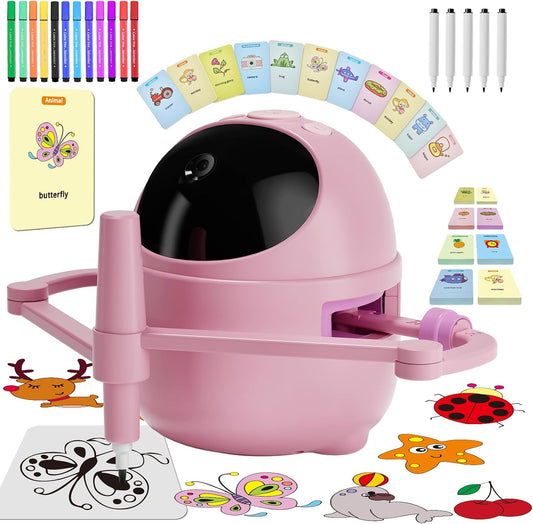 Drawing Robot for Kids, Montessori Painting Learning Smart Drawing Robot Toy with 150 Learning Cards, Voice Guided Step-By-Step Drawing, STEM Art Gift for Boys & Girls Ages 3+