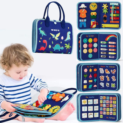 Montessori Toys Busy Board Sensory Activity Developing Board for Motor Skills,Learning Board for Toddlers Birthday Gift