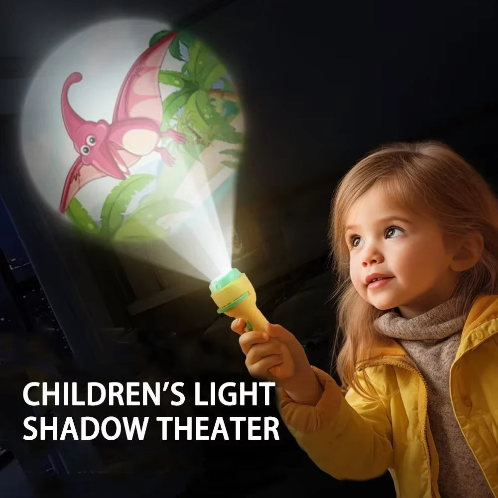 Projection Flashlight Early Education Puzzle Development Toy 80 Patterns Cartoon Projector Torch Baby Toy Children Enlightenment