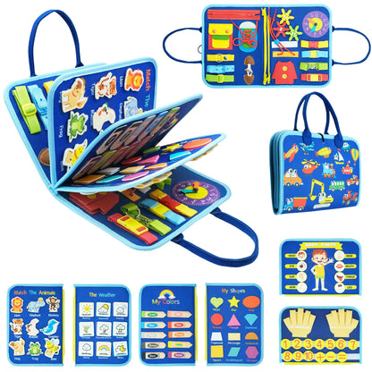 Montessori Toys Busy Board Sensory Activity Developing Board for Motor Skills,Learning Board for Toddlers Birthday Gift