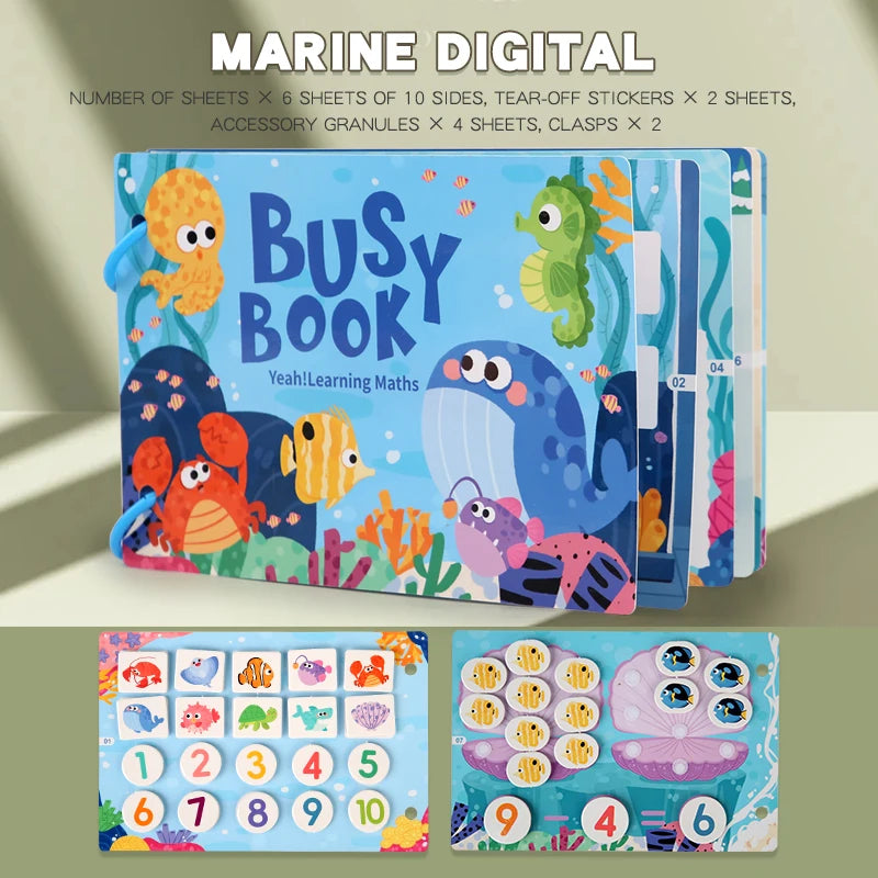 Montessori Baby Busy Book My First Quiet Book Paste Early Learning Education Toy Children Toy Matching Game for Babies