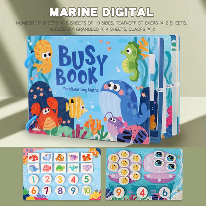 Montessori Baby Busy Book My First Quiet Book Paste Early Learning Education Toy Children Toy Matching Game for Babies