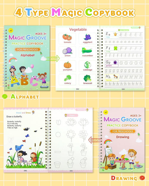 Magic Practice Copybook (4 Books with Pens)