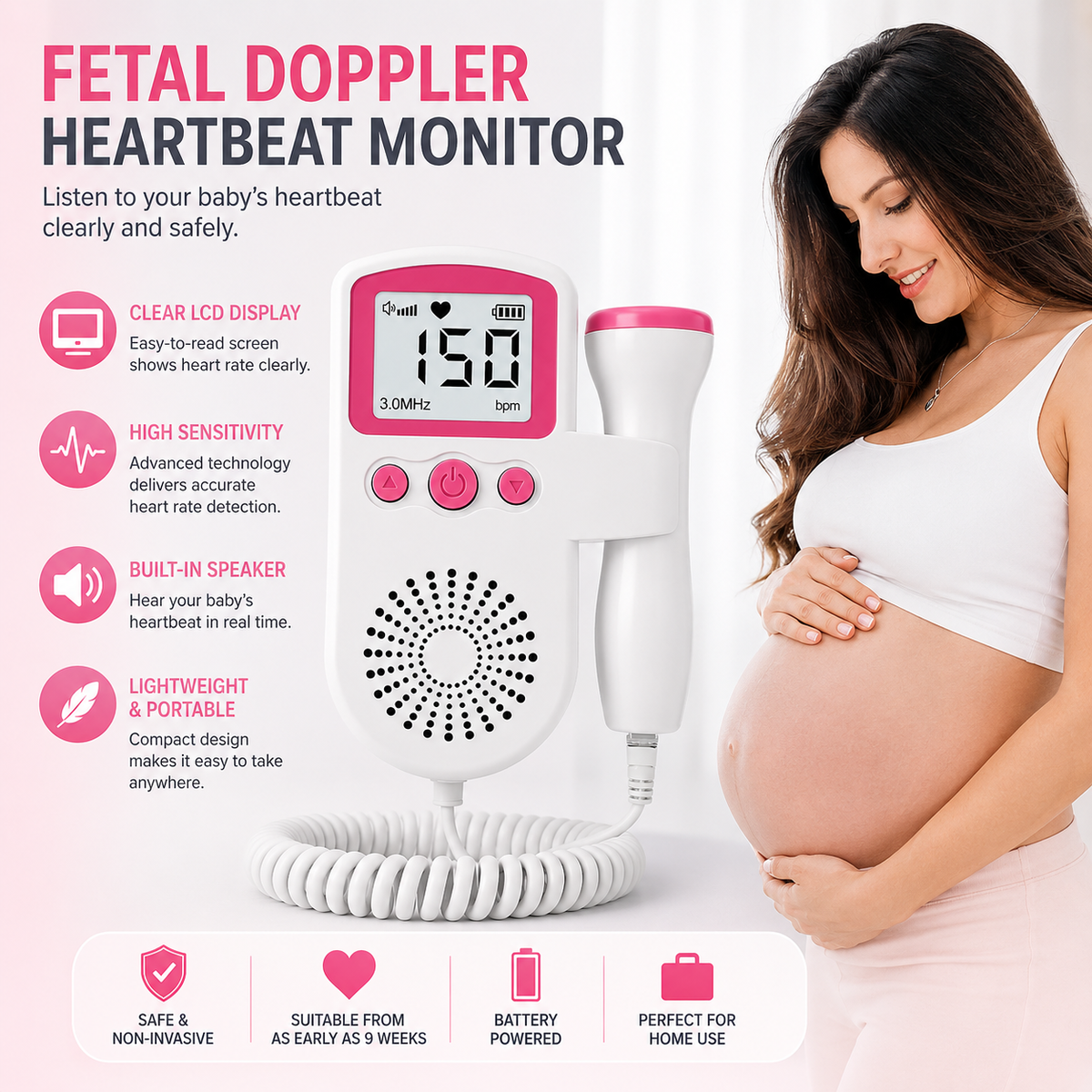 Baby Heartbeat Fetal Doppler