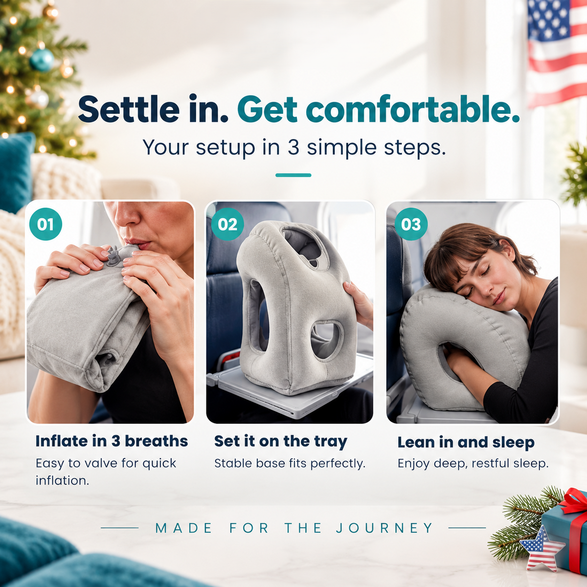 Inflatable Travel Sleep Pillow
