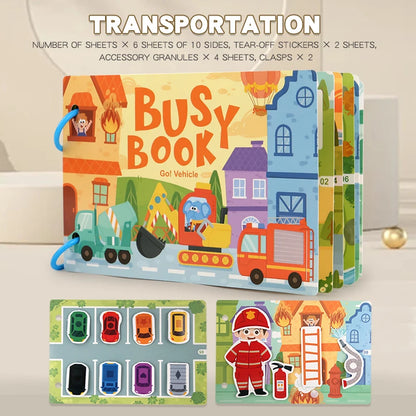 Montessori Baby Busy Book My First Quiet Book Paste Early Learning Education Toy Children Toy Matching Game for Babies