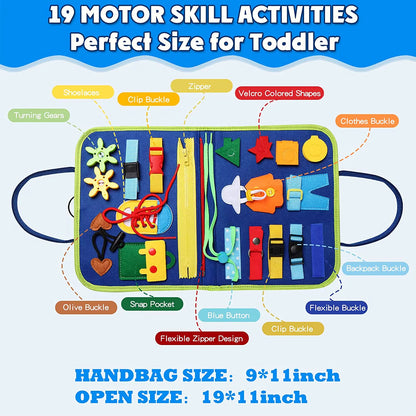 Montessori Toys Busy Board Sensory Activity Developing Board for Motor Skills,Learning Board for Toddlers Birthday Gift