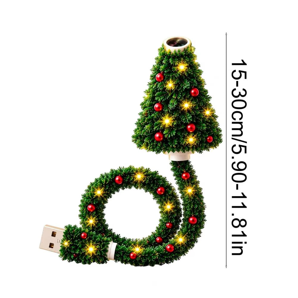 Christmas Tree Projection Light USB Plug-And-Play LED Projector with 6 Festive Scenes Gooseneck Lamp for Party Atmosphere