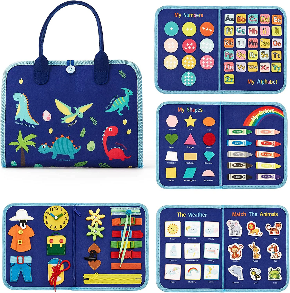 Montessori Toys Busy Board Sensory Activity Developing Board for Motor Skills,Learning Board for Toddlers Birthday Gift