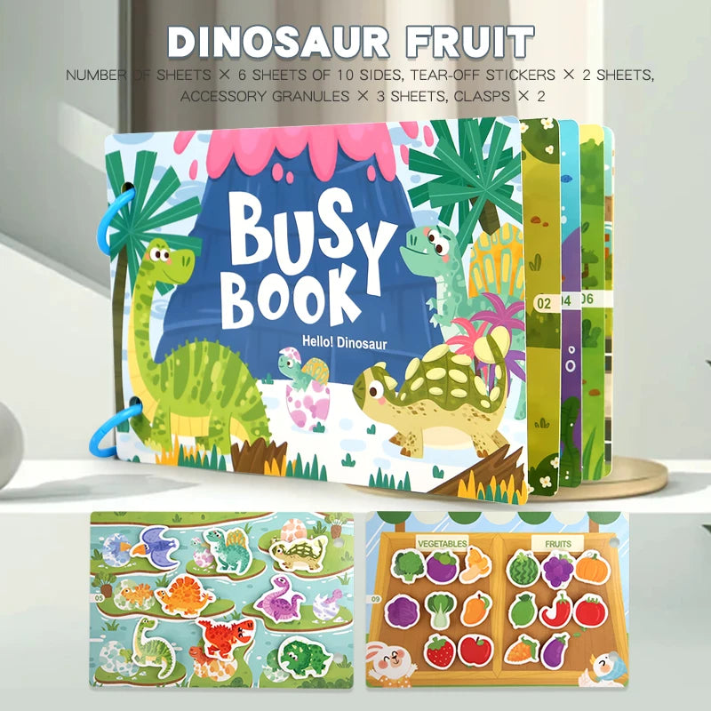 Montessori Baby Busy Book My First Quiet Book Paste Early Learning Education Toy Children Toy Matching Game for Babies
