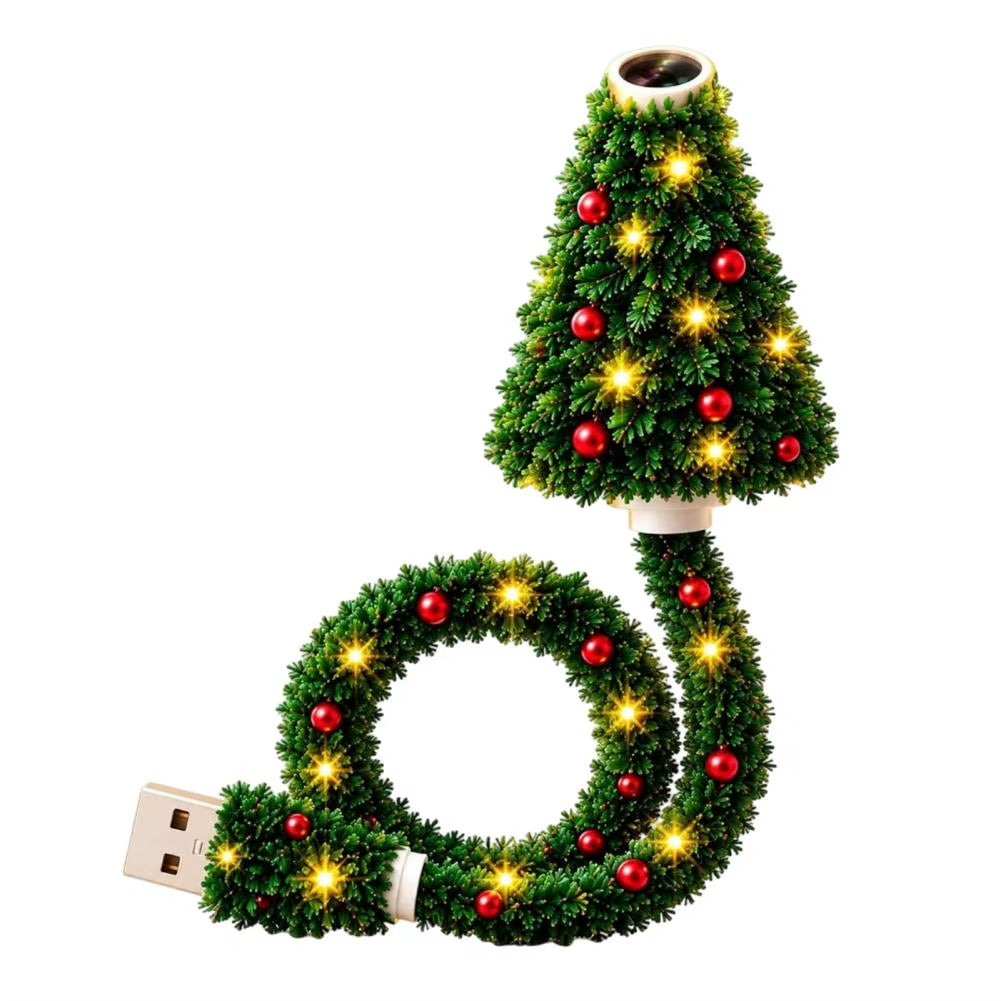 Christmas Tree Projection Light USB Plug-And-Play LED Projector with 6 Festive Scenes Gooseneck Lamp for Party Atmosphere
