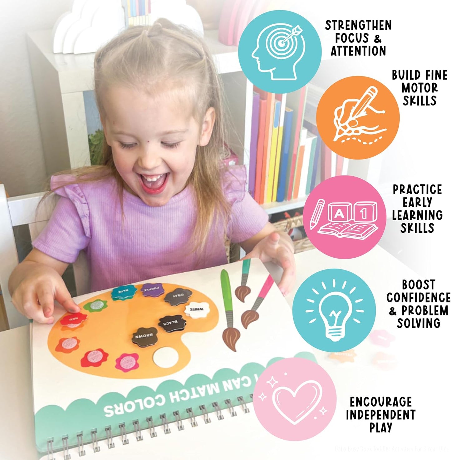 My First Busy Book Screen Free Activities for Toddlers 3-5 Activity Books | Toddler Busy Book, Preschool Learning Activities, Quiet Time Travel Airplane Car Ride Road Trip Essentials Kids 4-8