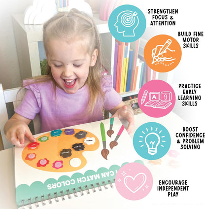 My First Busy Book Screen Free Activities for Toddlers 3-5 Activity Books | Toddler Busy Book, Preschool Learning Activities, Quiet Time Travel Airplane Car Ride Road Trip Essentials Kids 4-8