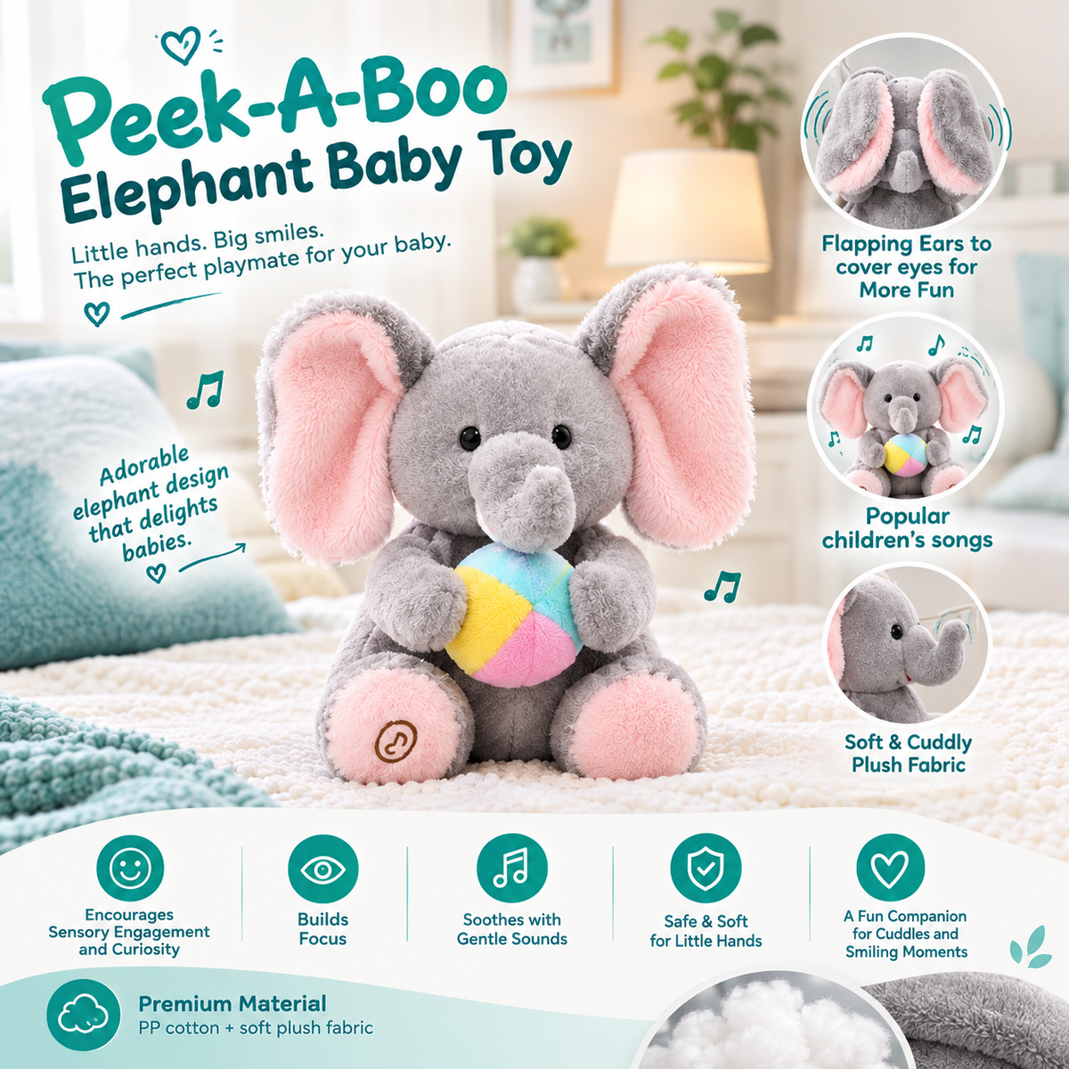 Peek-A-Boo Elephant Baby Toy